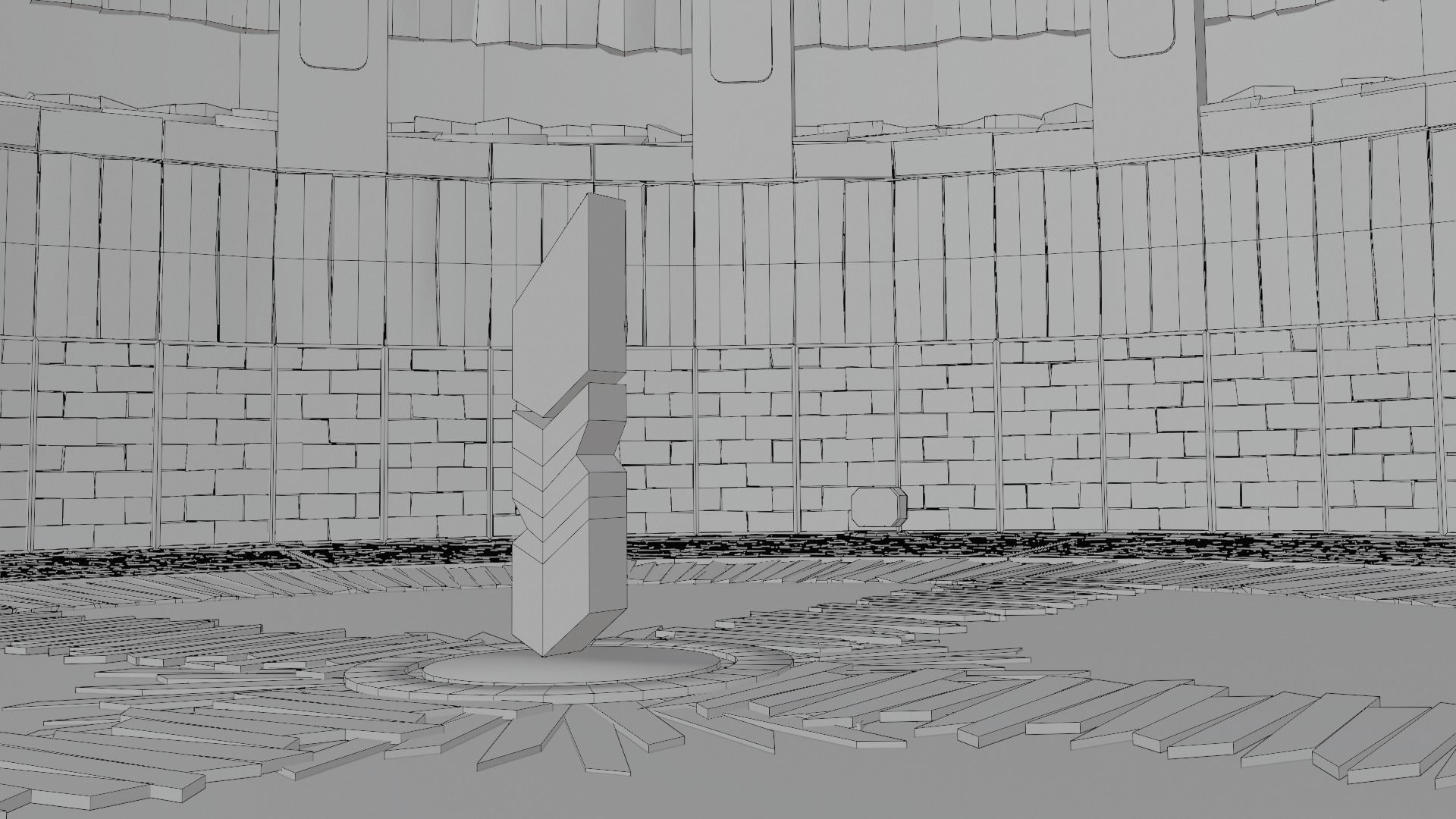 Retro Game Style Background Low-poly 3D model_20