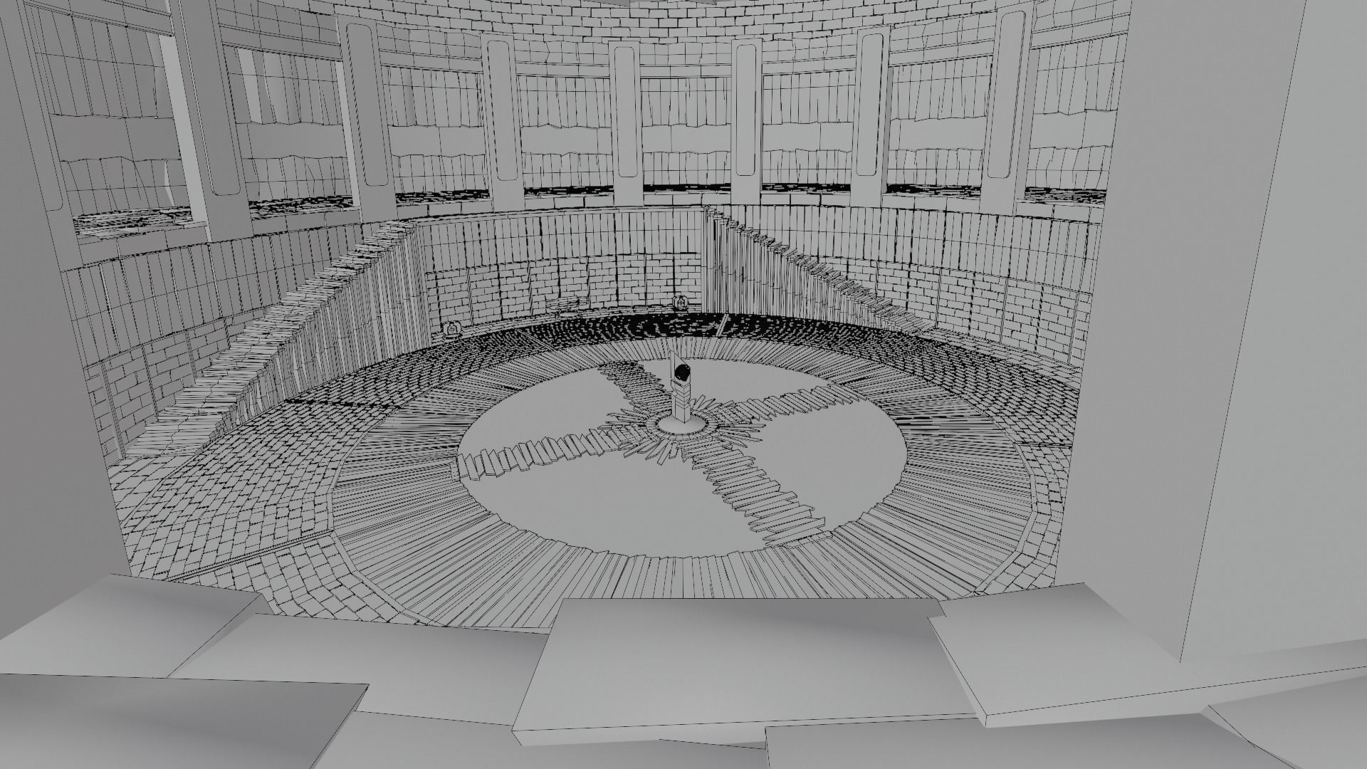 Retro Game Style Background Low-poly 3D model_18