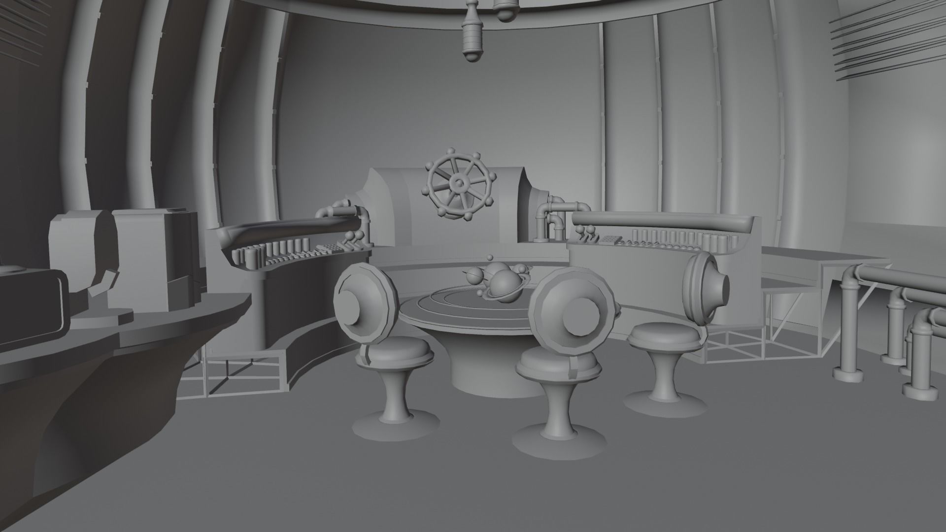 VR Spaceship Interior Low-poly 3D model_14