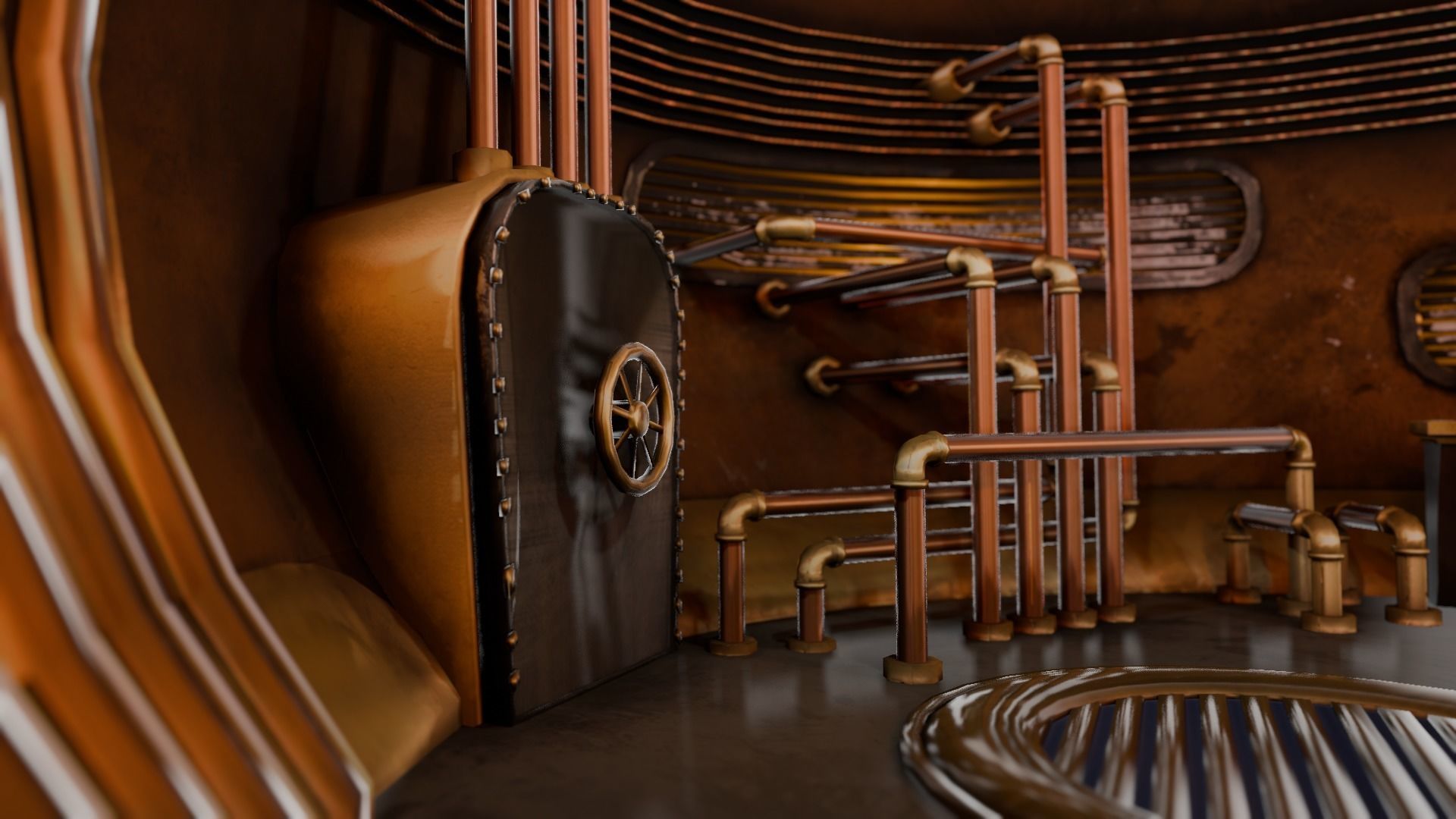 VR Spaceship Interior Low-poly 3D model_13