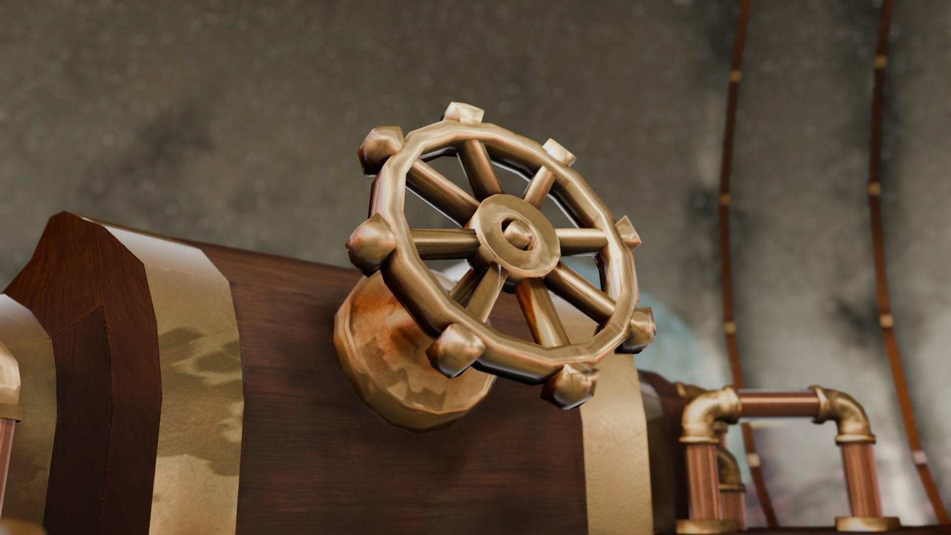 VR Spaceship Interior Low-poly 3D model_7