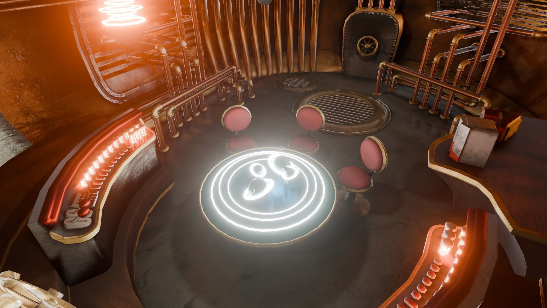 VR Spaceship Interior Low-poly 3D model_10