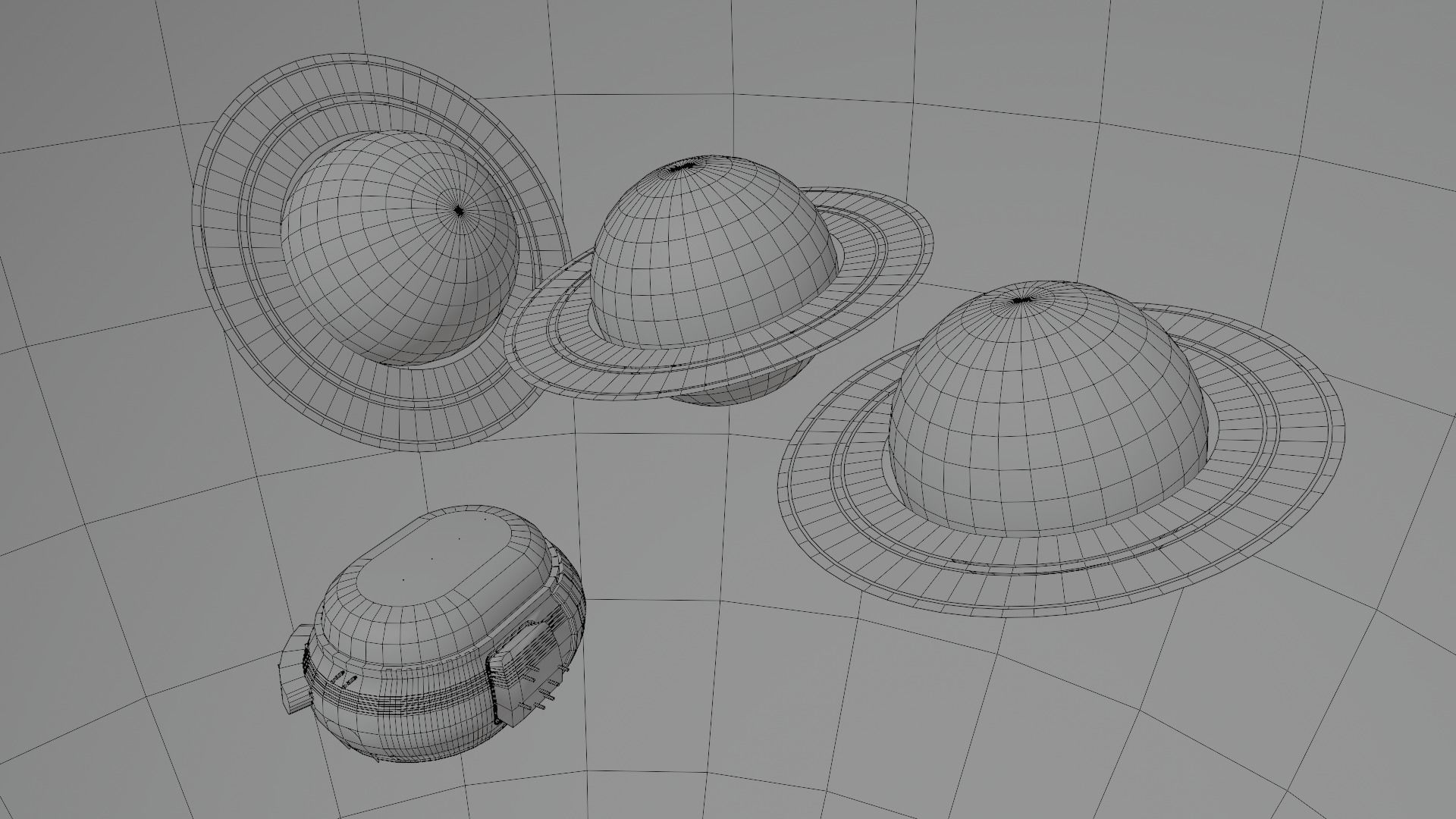 VR Spaceship Interior Low-poly 3D model_18