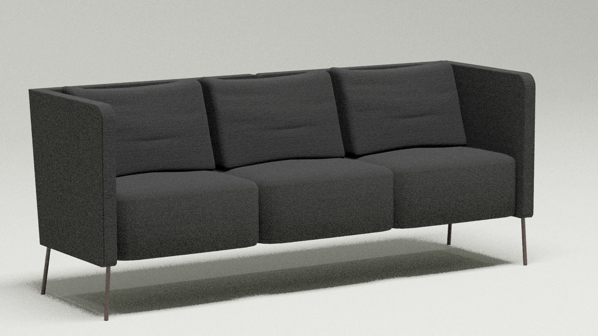 Black modern sofa 3D model_3