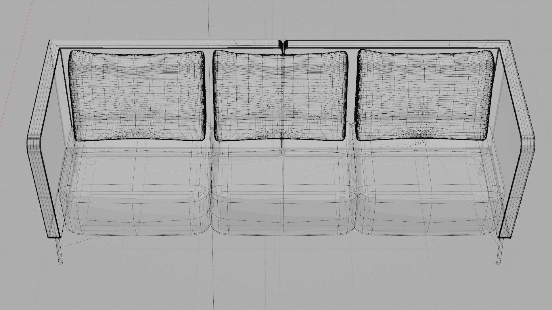 Black modern sofa 3D model_8