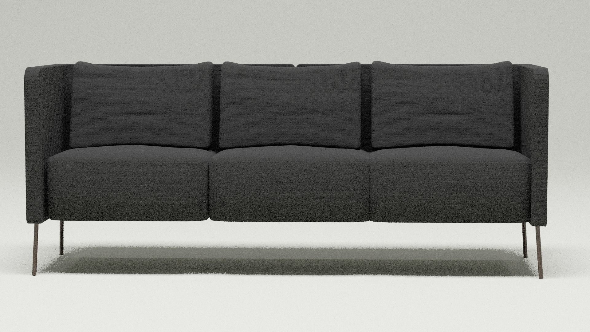 Black modern sofa 3D model_2