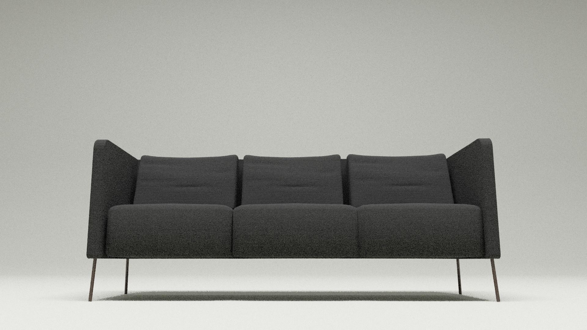 Black modern sofa 3D model_1
