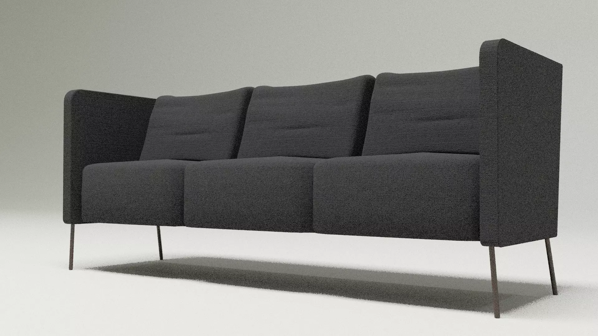 Black modern sofa 3D model_0