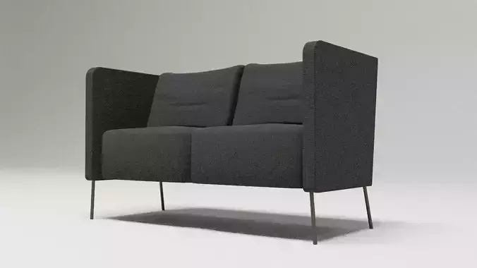 Black modern loveseat