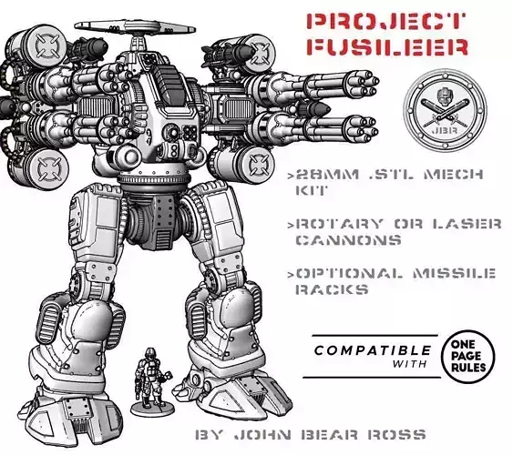 Project Fusileer 28mm Air Defense Mech  3D print model