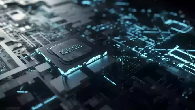 C4D Octane CPU chip core capacitance Scifi Circuit board