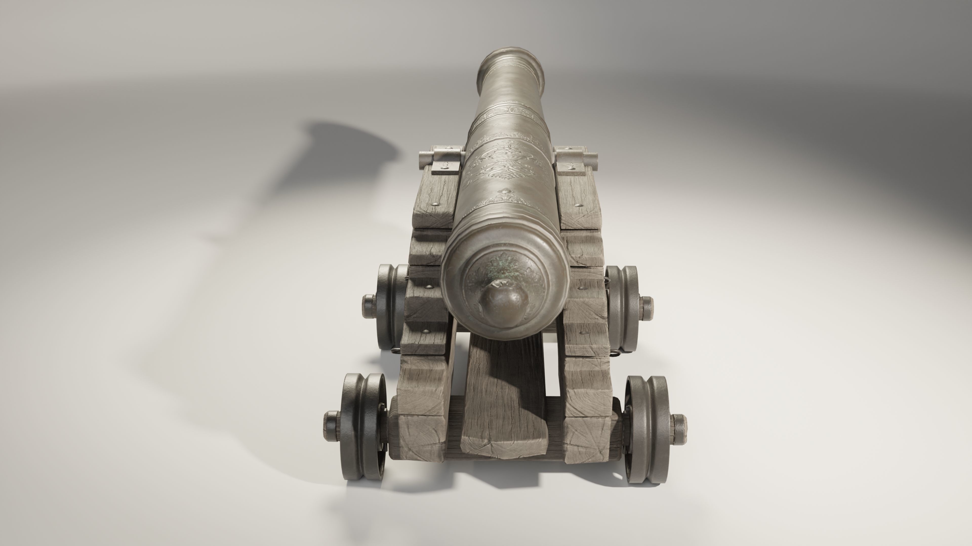 Medieval Cannon Low-poly 3D model_8