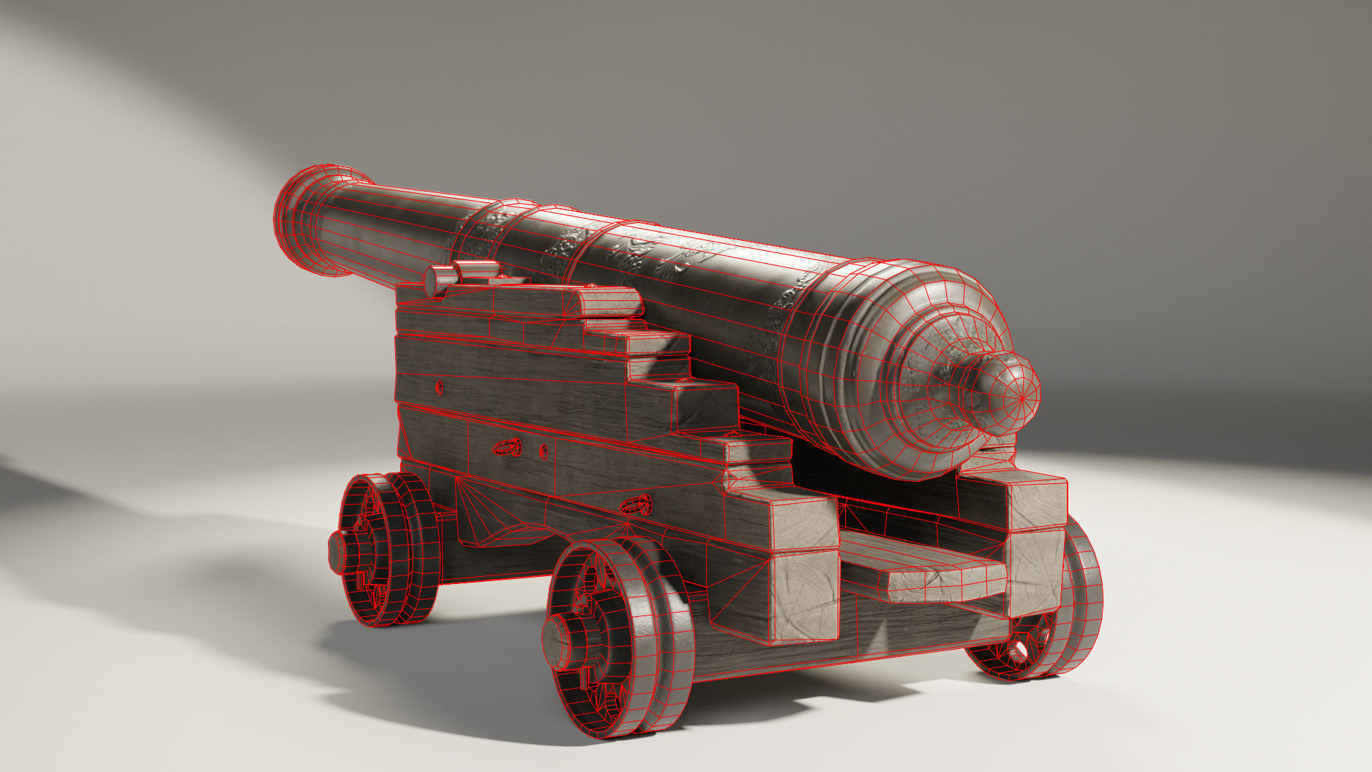 Medieval Cannon Low-poly 3D model_10