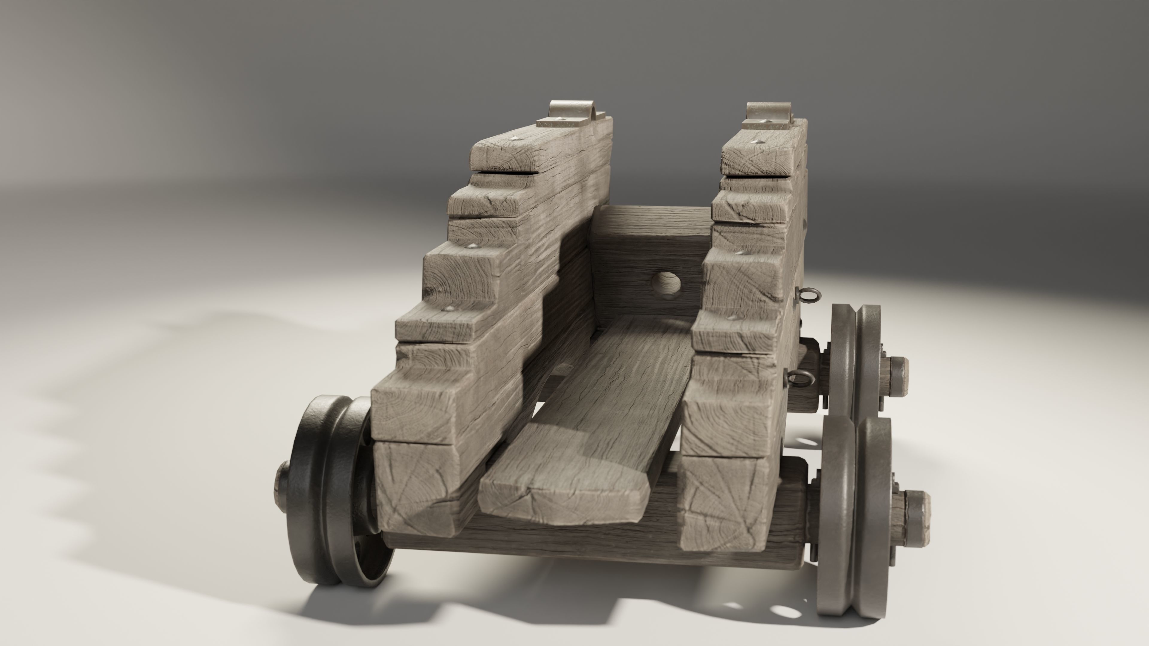 Medieval Cannon Low-poly 3D model_7