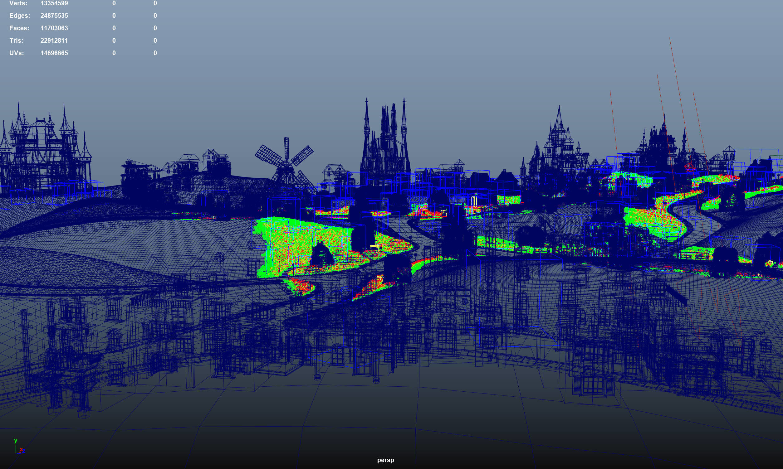 Cartoon Town City Home Exterior Scene 3D model_17