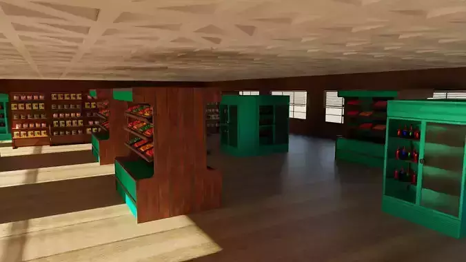 Supermarket interior 
