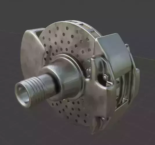 Vintage Race Car Brake With Optional Cooling Duct 3D model
