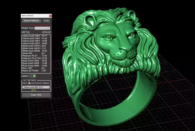 Lion Ring  3D print model