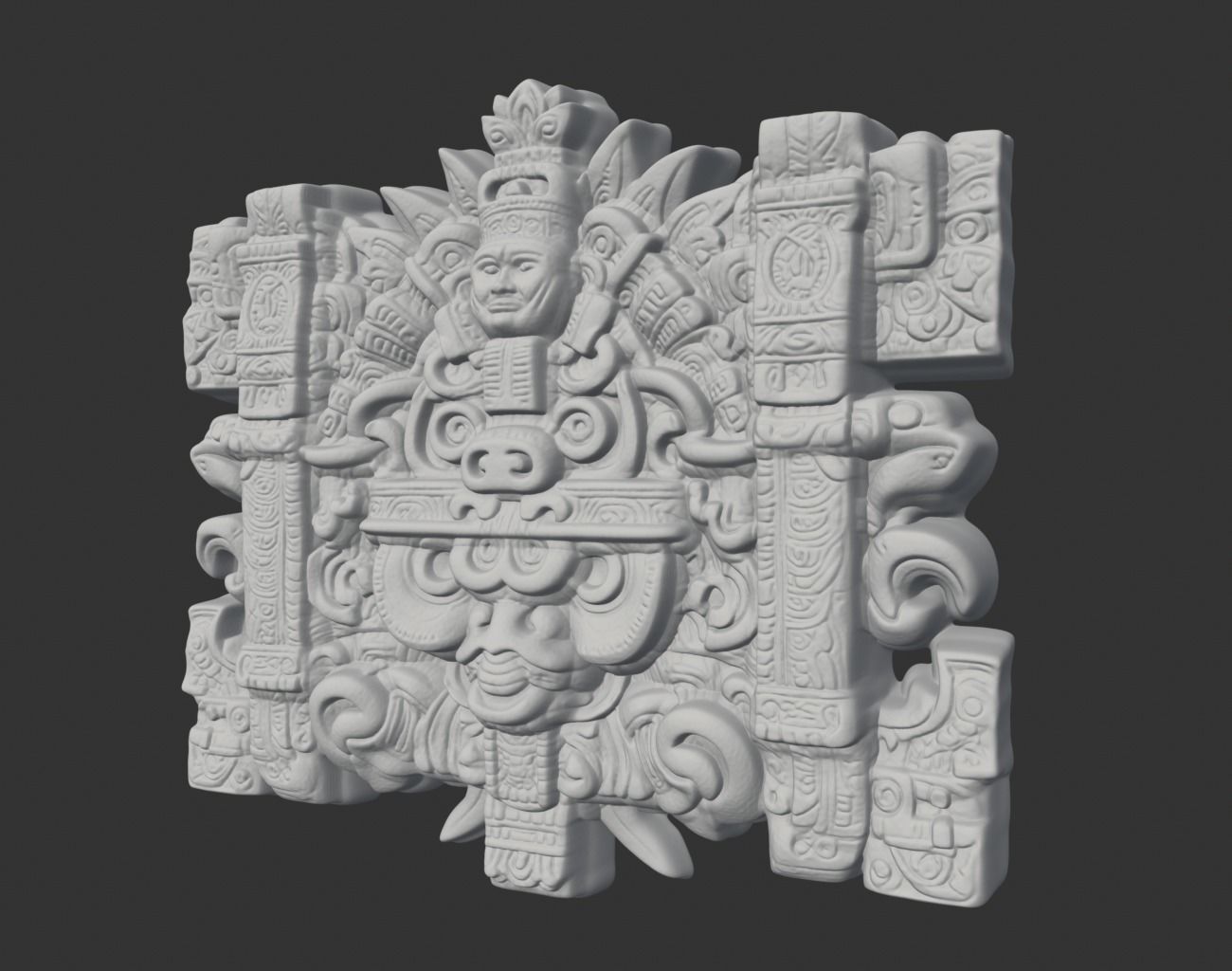 Mayan Temple Wall Decor 03 231201 3D print model_2