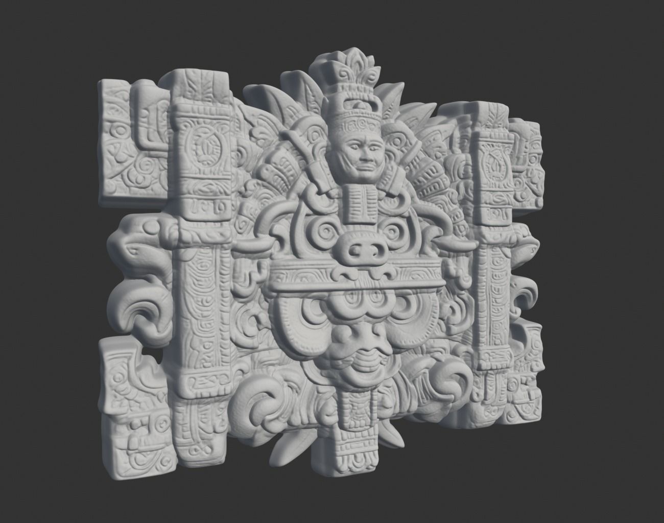 Mayan Temple Wall Decor 03 231201 3D print model_1