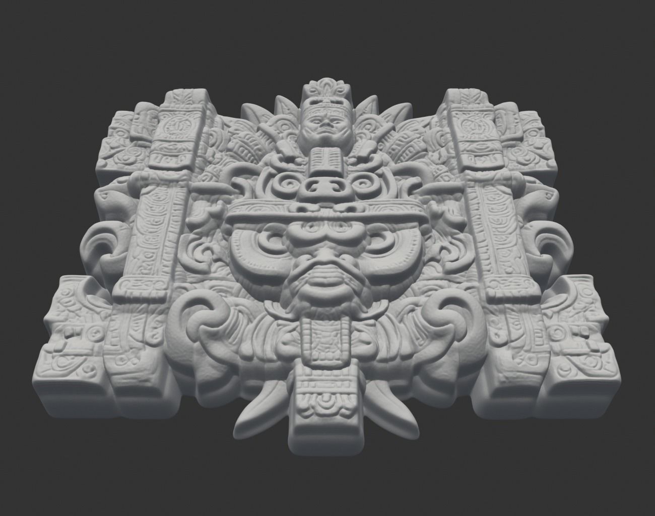 Mayan Temple Wall Decor 03 231201 3D print model_3
