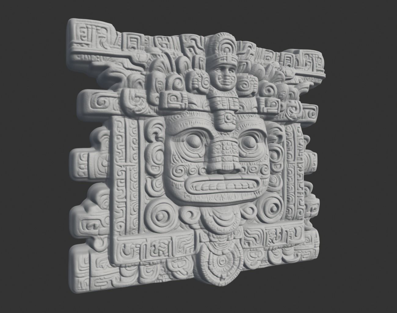 Mayan Temple Wall Decor 02 231201 3D print model_1