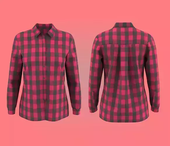 Women Check Apparel Fashion Shirt