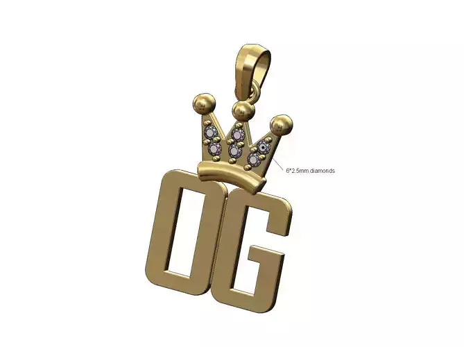 Diamond crown OG original gangster pendant