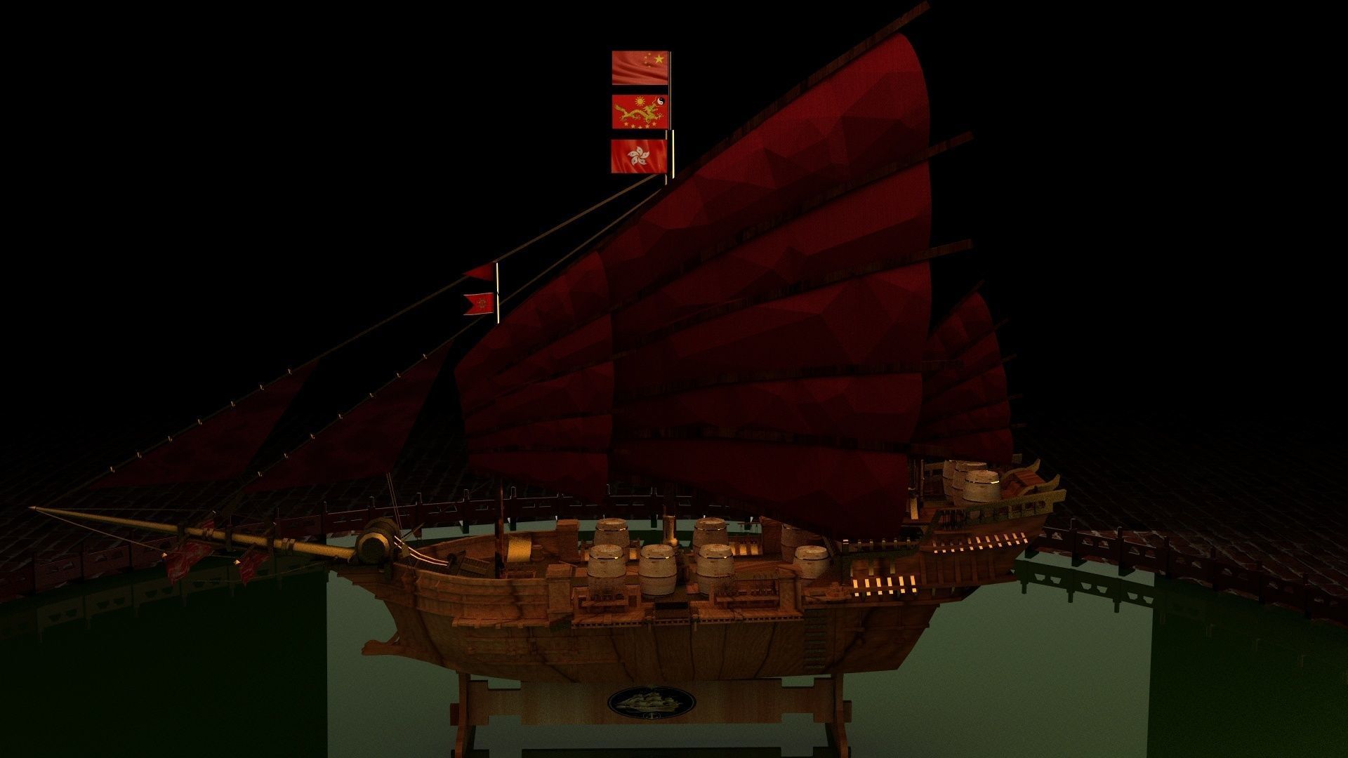 Chinese treasure ship  3D model_2
