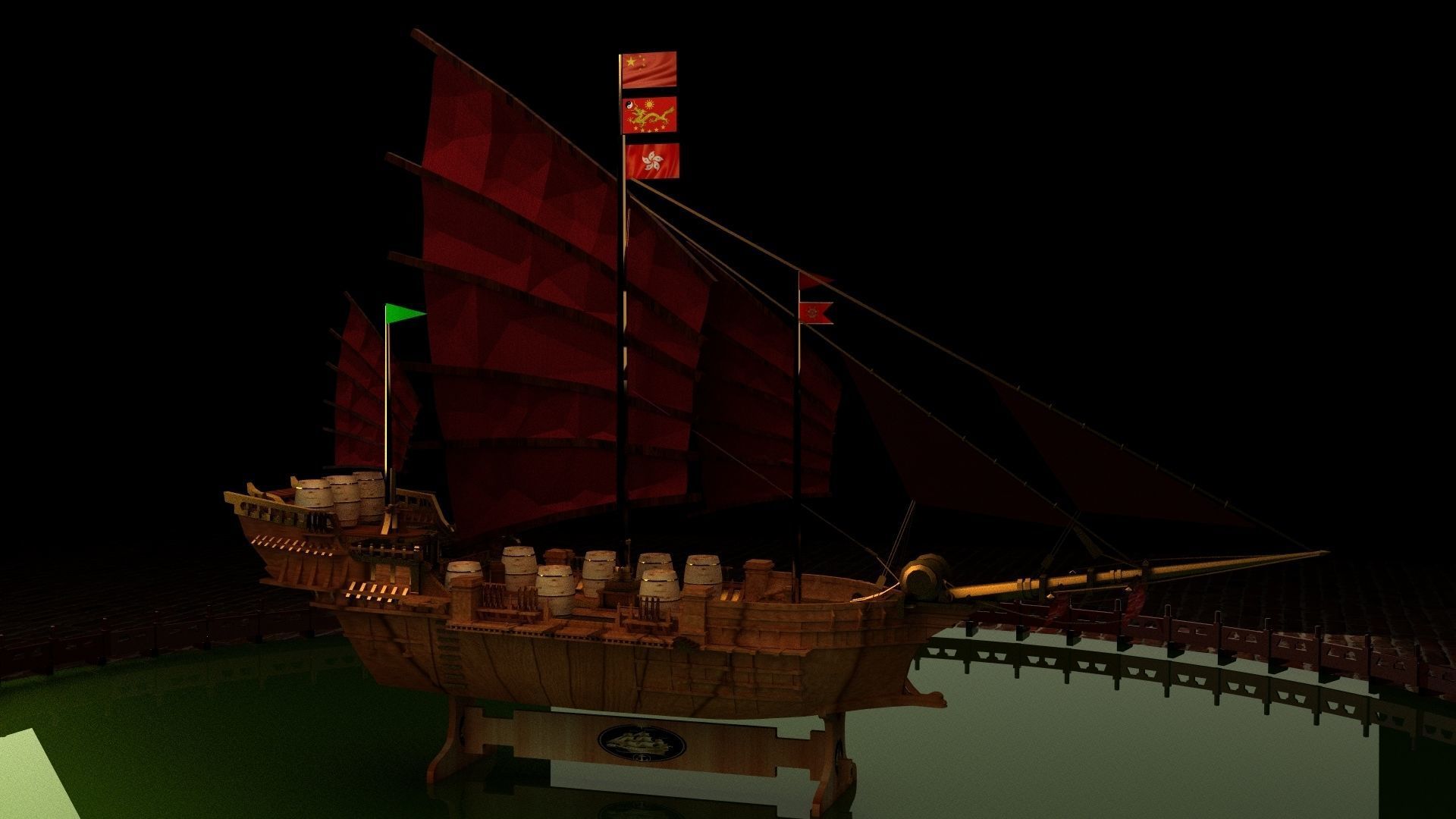 Chinese treasure ship  3D model_4