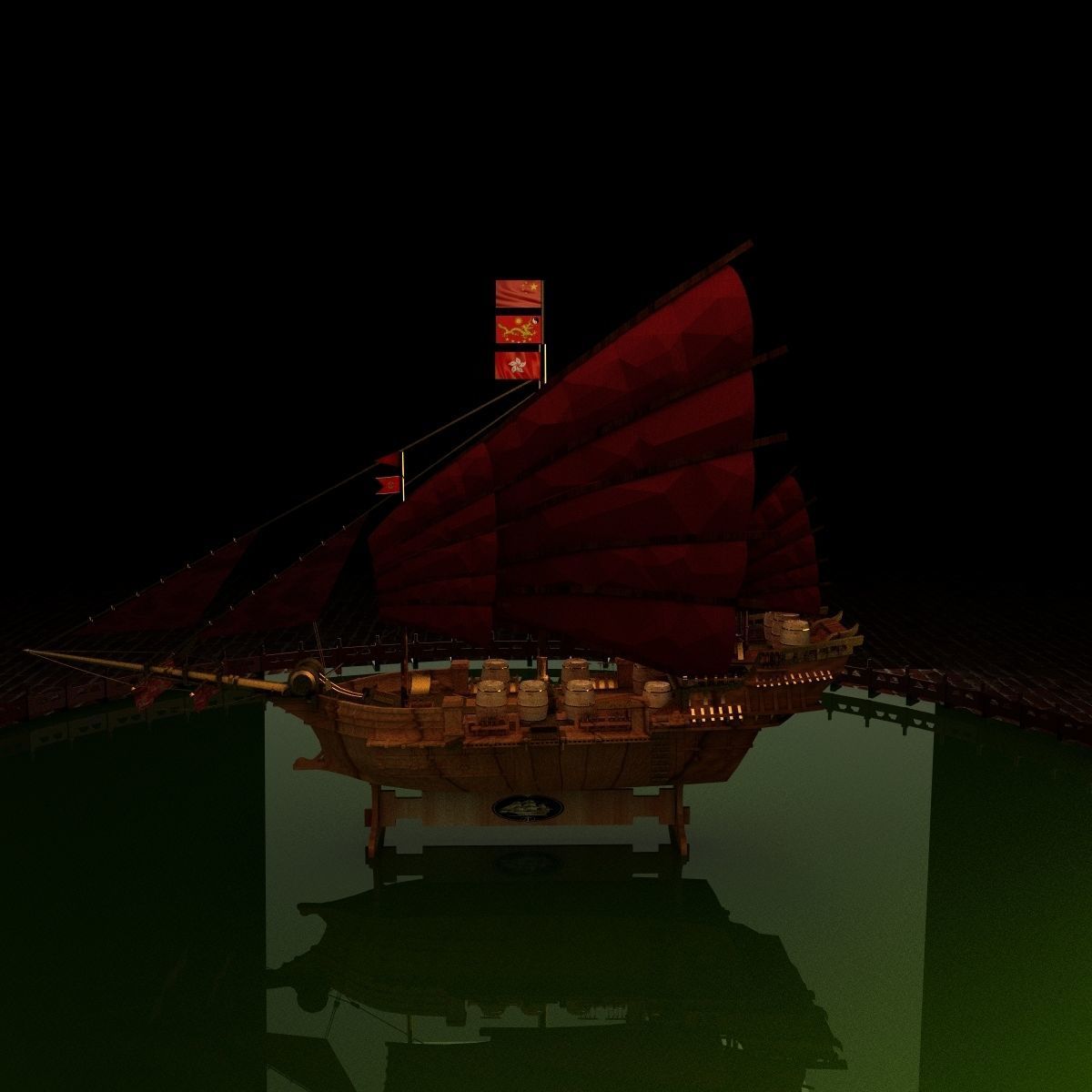 Chinese treasure ship  3D model_5