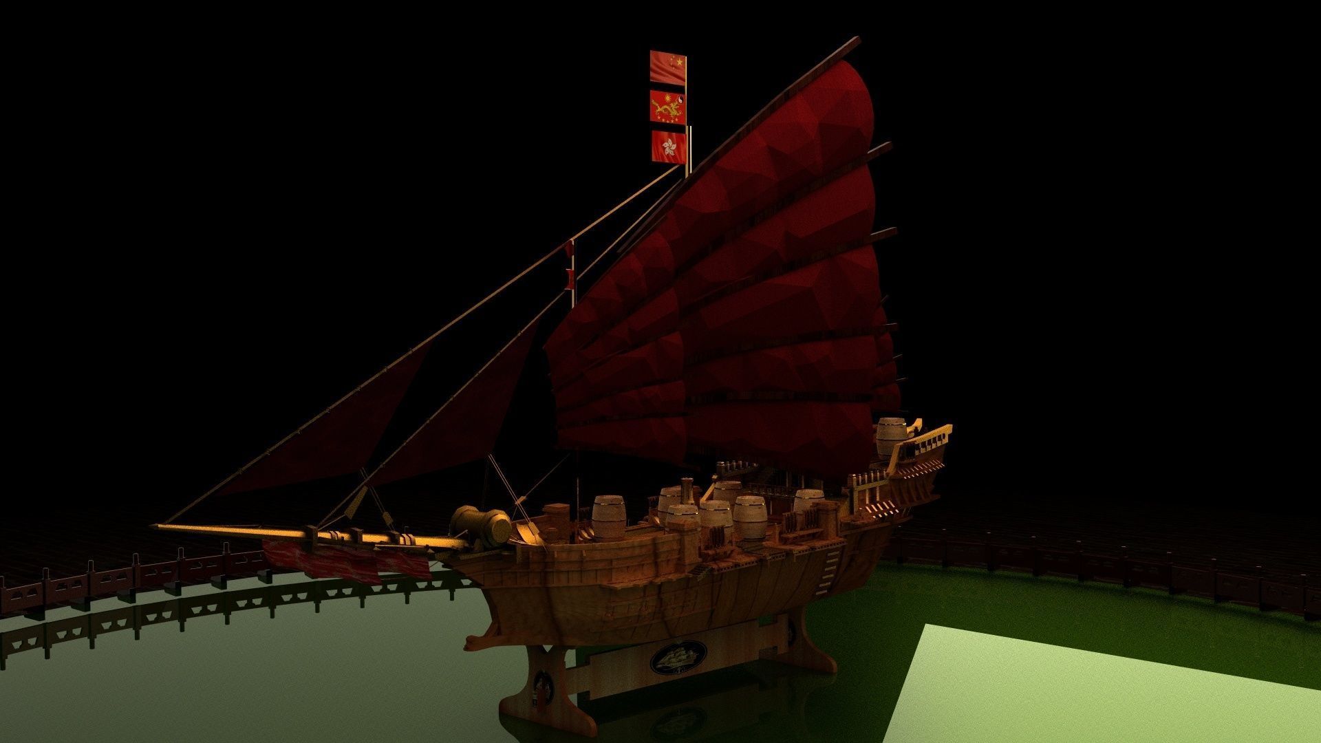 Chinese treasure ship  3D model_3