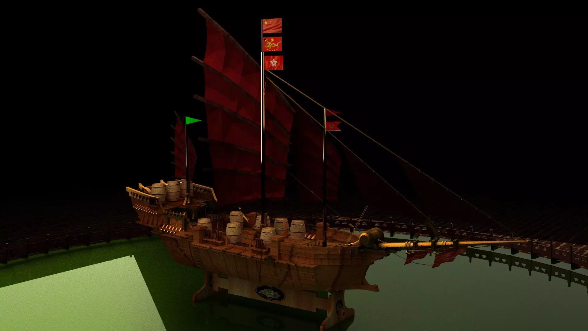 Chinese treasure ship  3D model_0