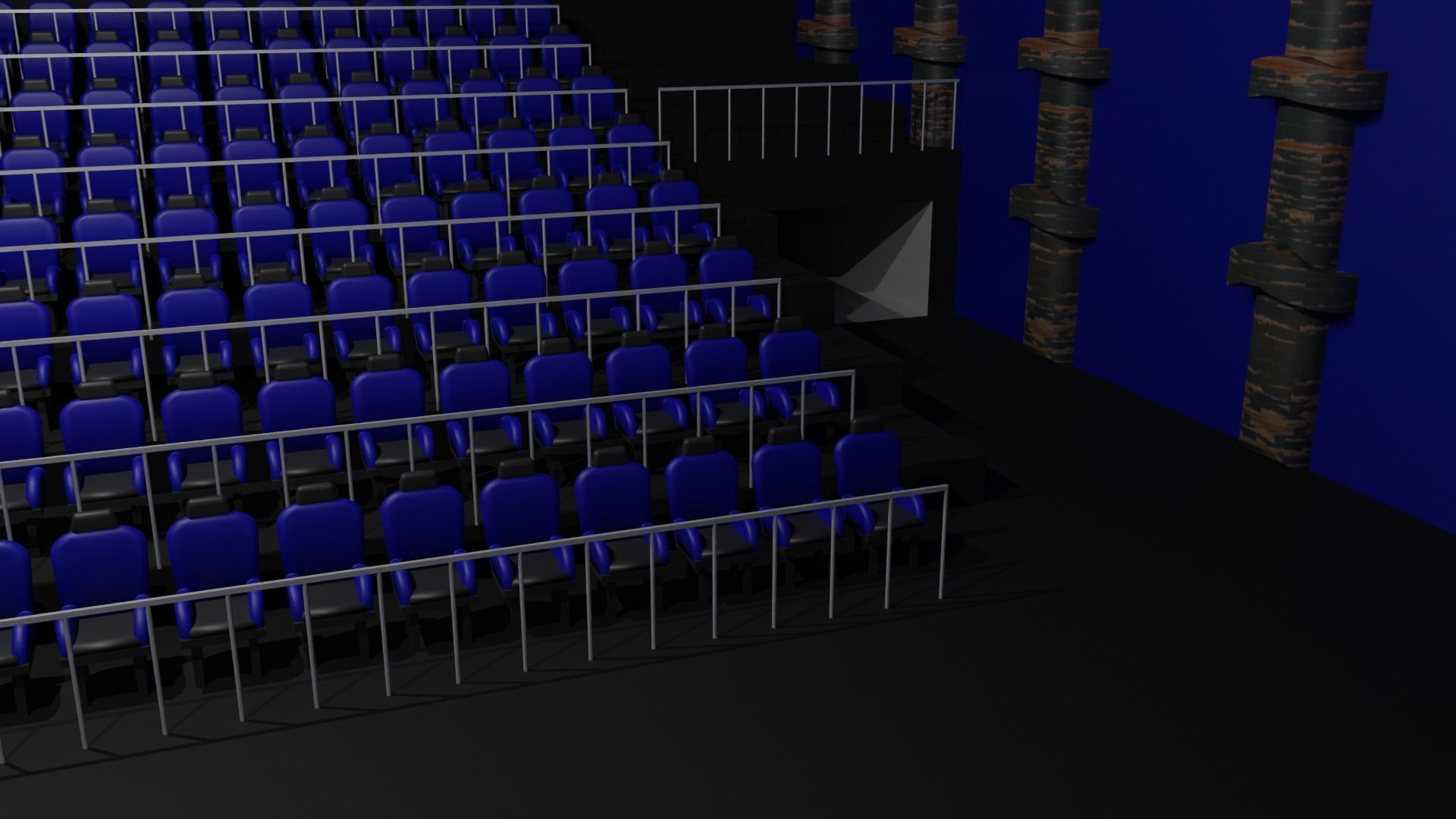 Movie Theater interior  Low-poly 3D model_3