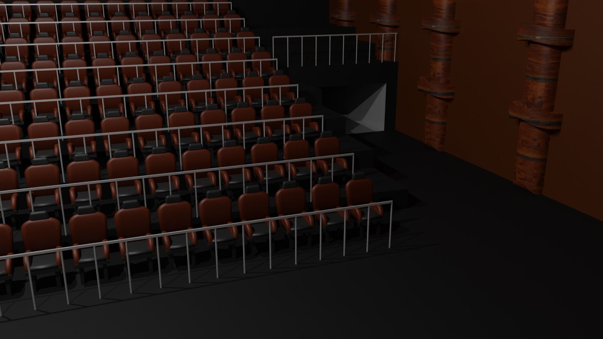 Movie Theater interior  Low-poly 3D model_4