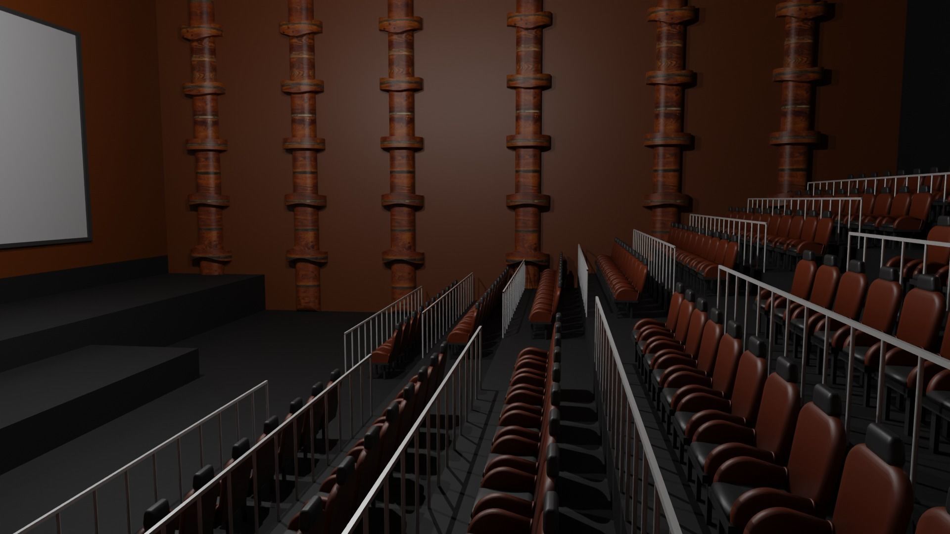 Movie Theater interior  Low-poly 3D model_3