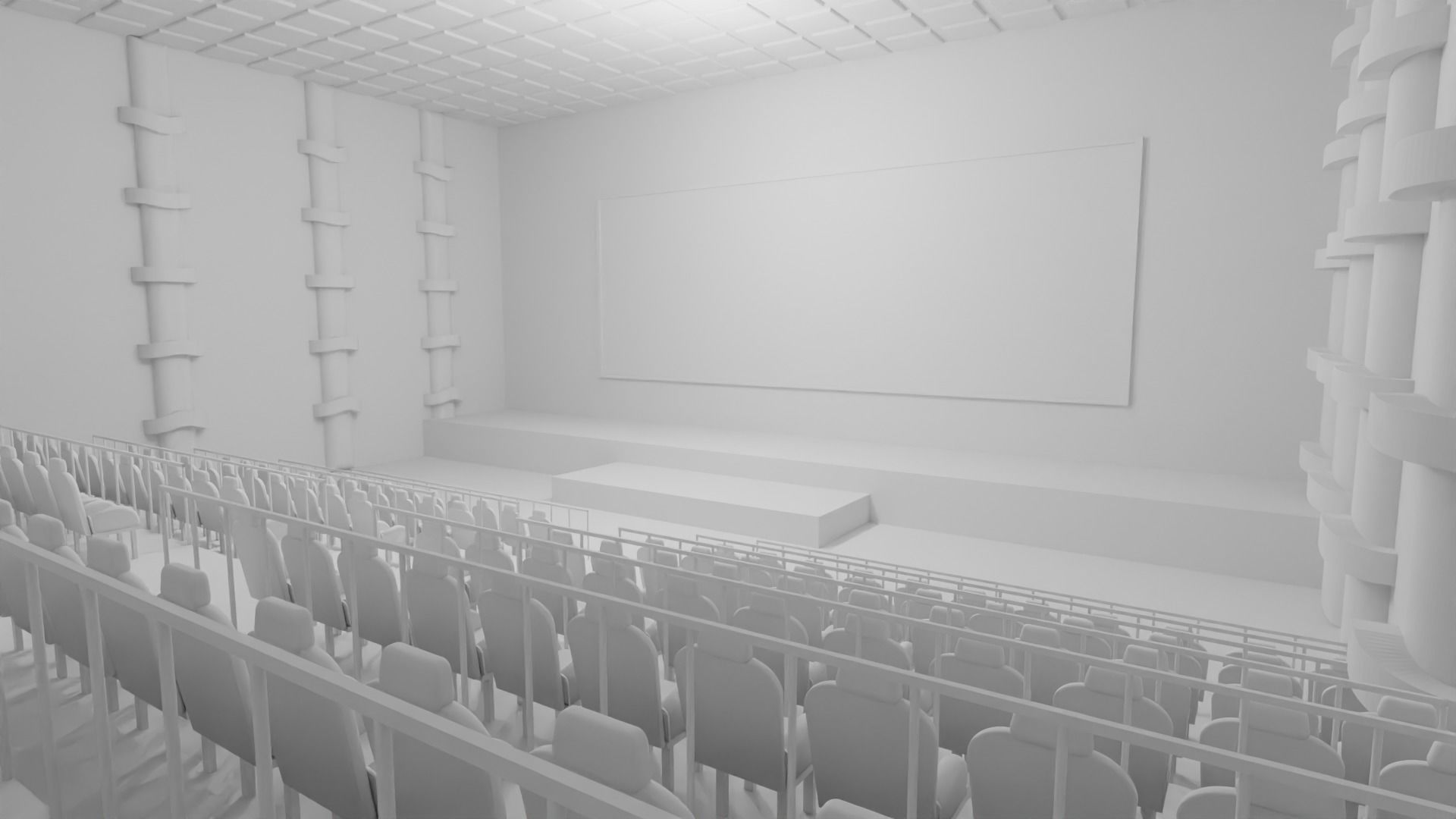 Movie Theater interior  Low-poly 3D model_5