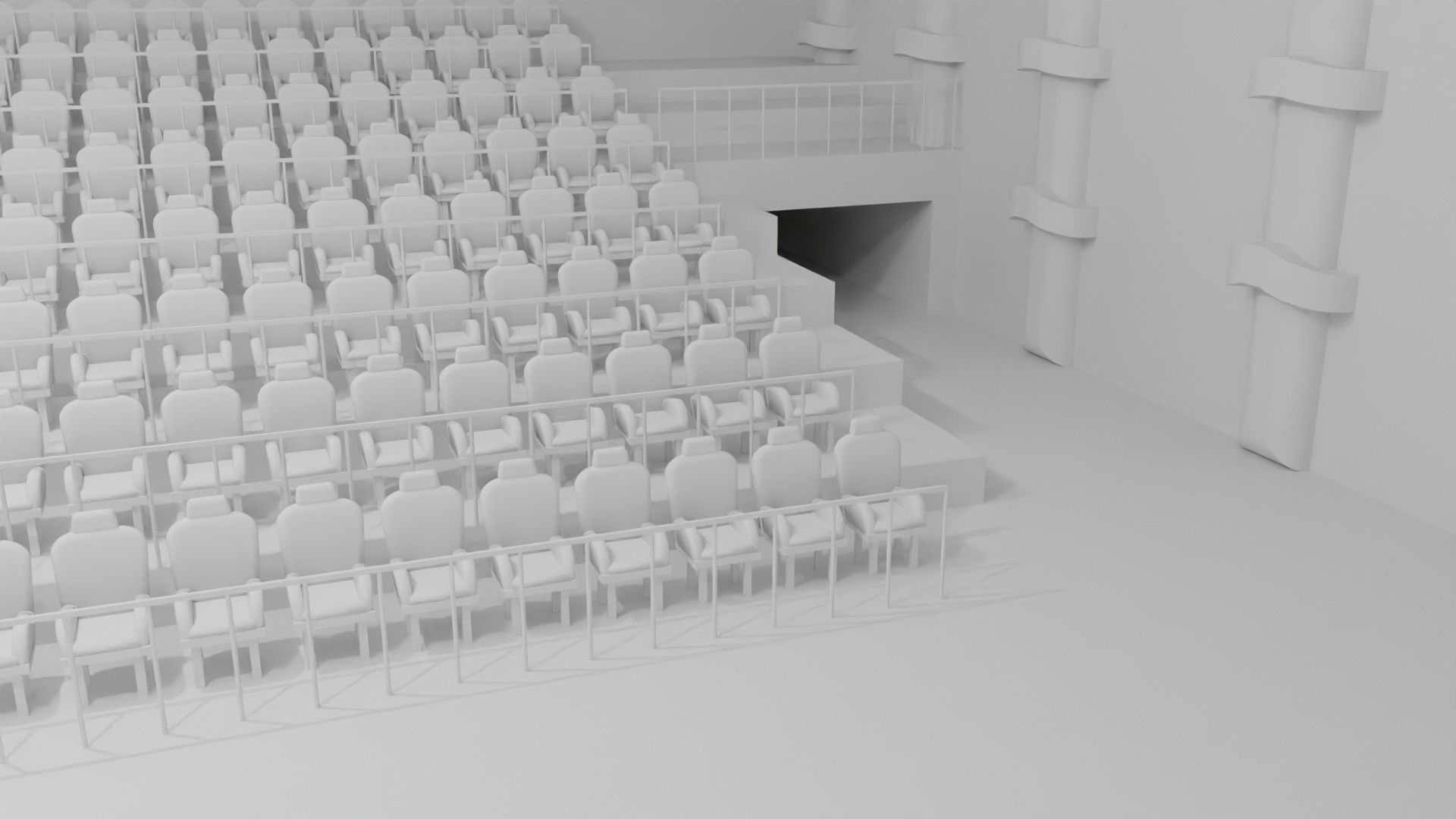 Movie Theater interior  Low-poly 3D model_3