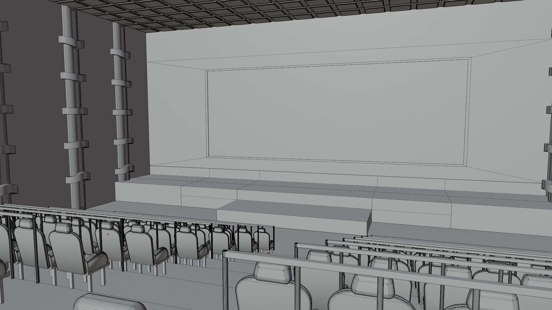 Movie Theater interior  Low-poly 3D model_8