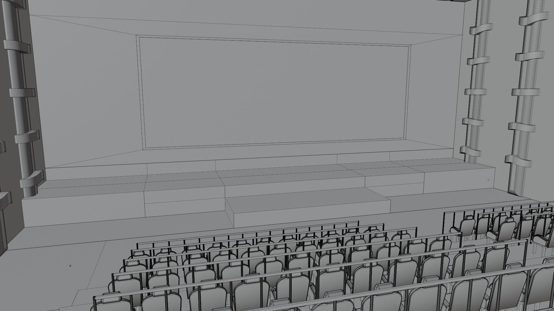Movie Theater interior  Low-poly 3D model_7