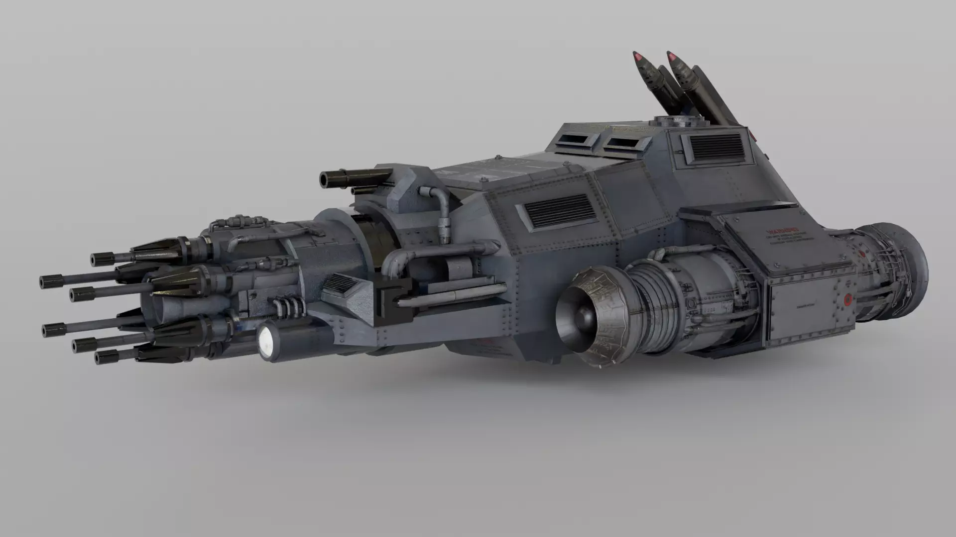 Dystopian Sci-Fi Military Speeder 3D model