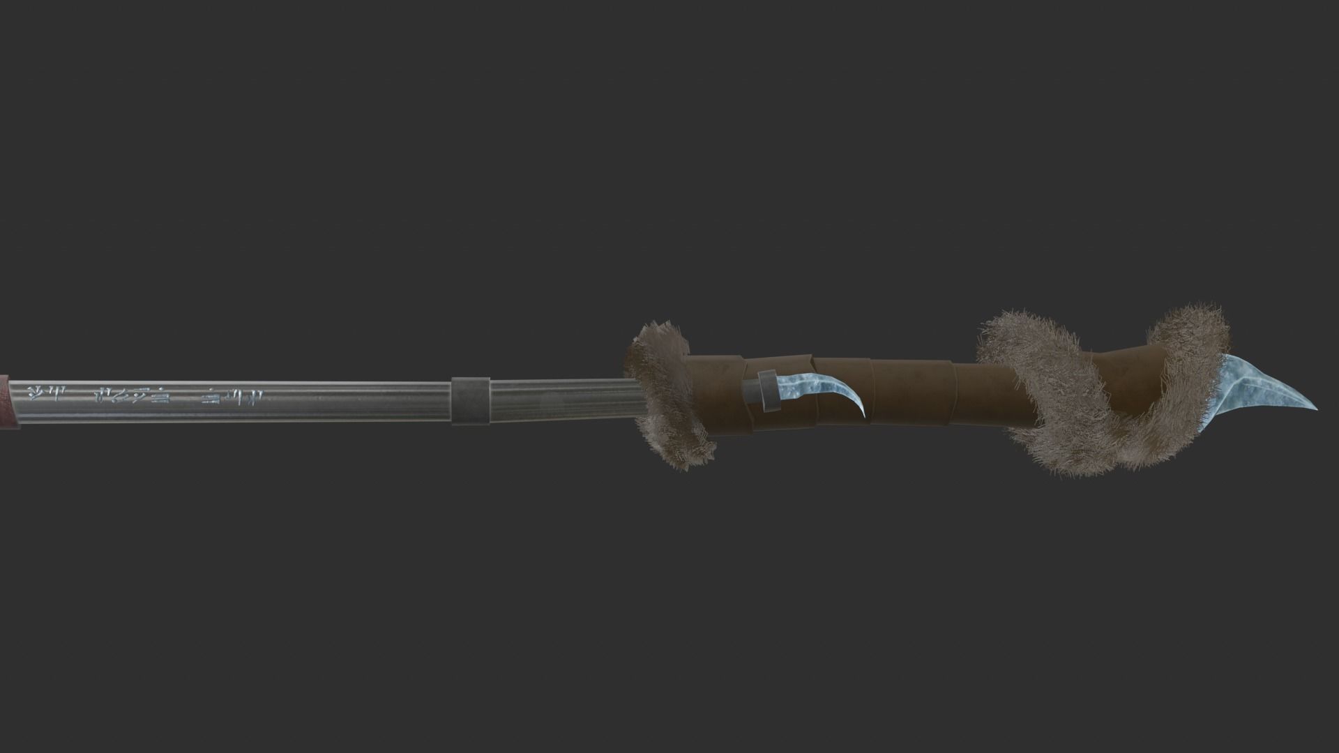Fantasy Axes of ice and lava Low-poly 3D model_8