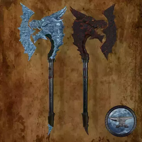 Fantasy Axes of ice and lava