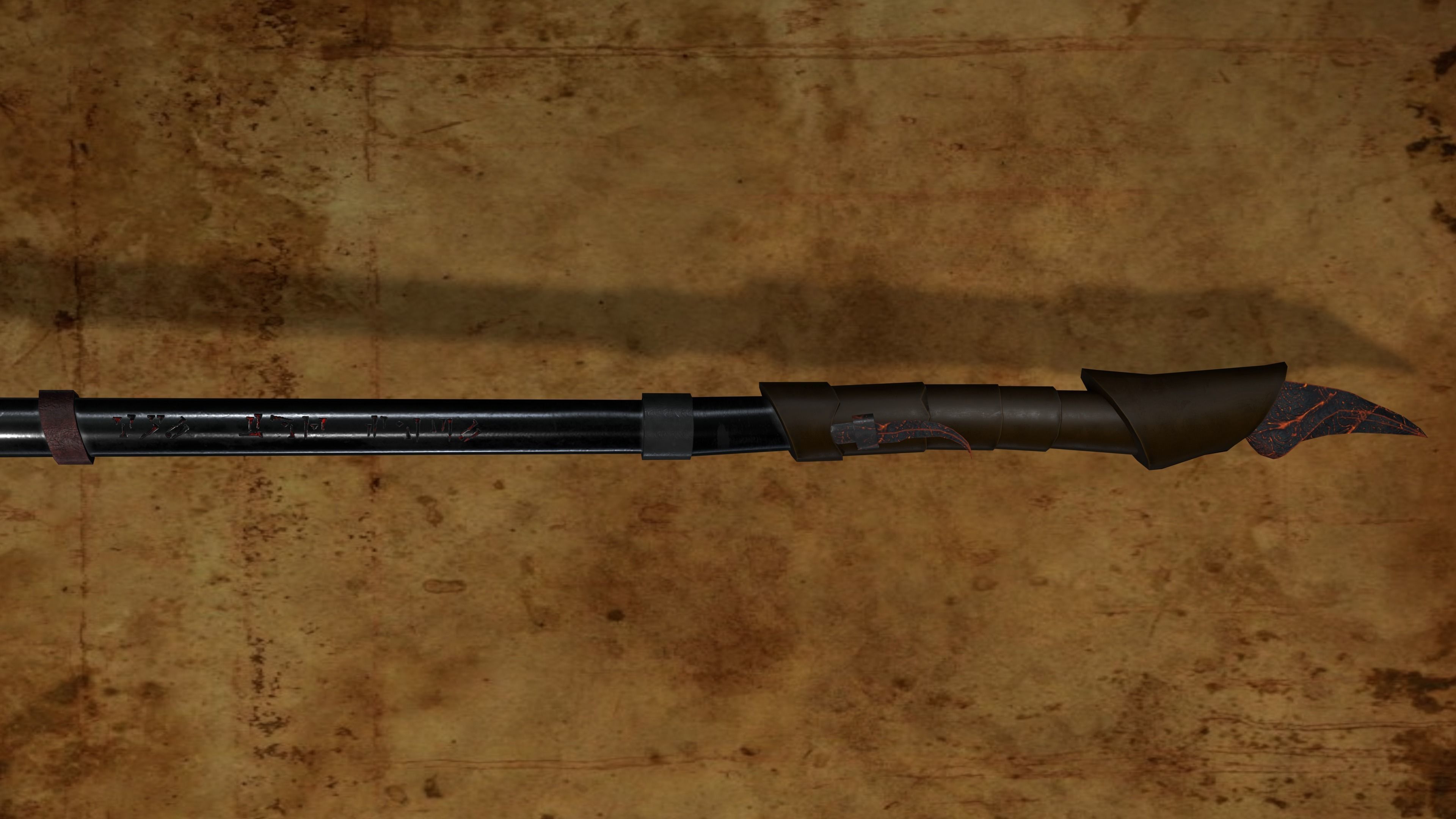 Fantasy Axes of ice and lava Low-poly 3D model_7