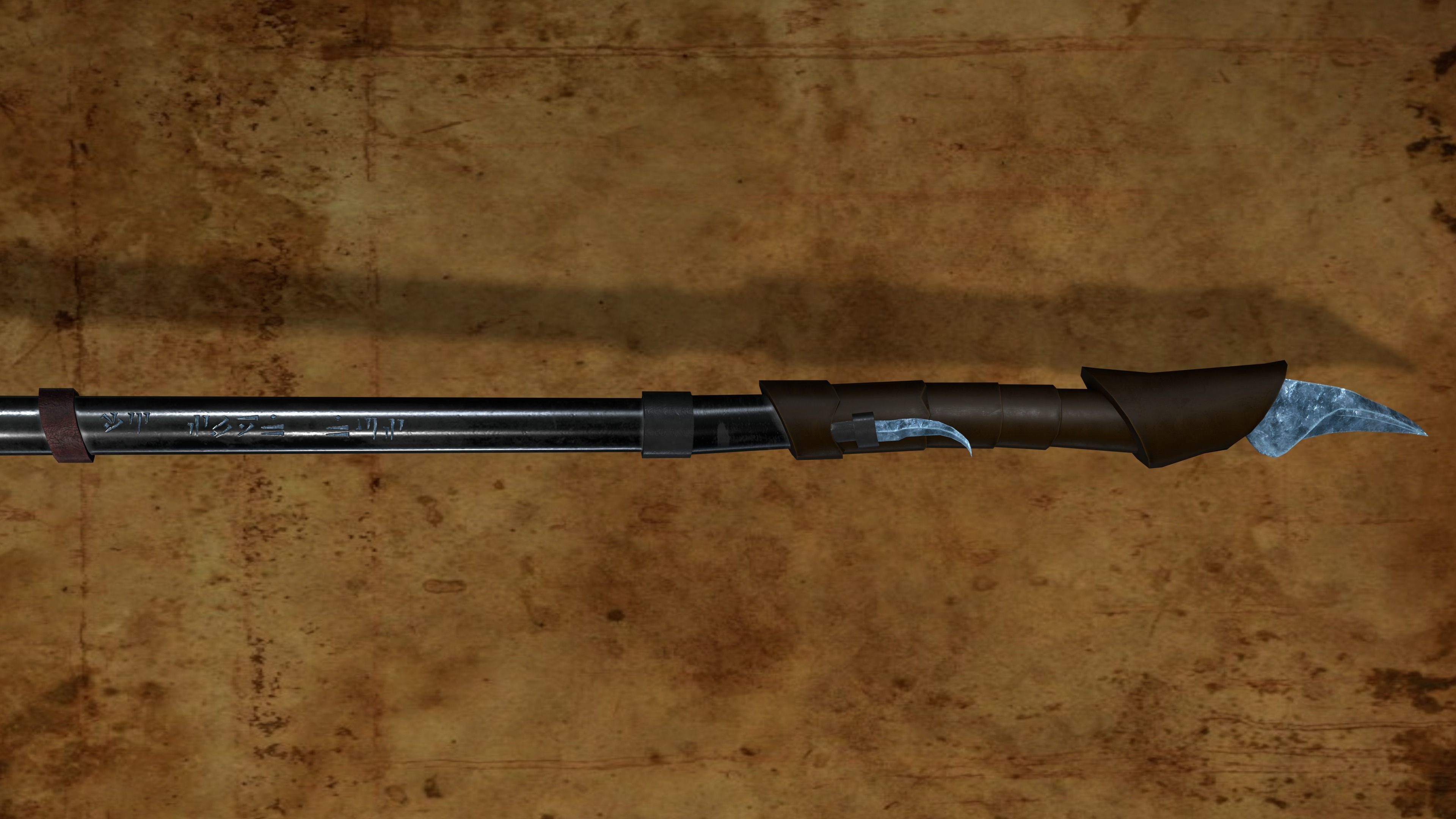 Fantasy Axes of ice and lava Low-poly 3D model_6