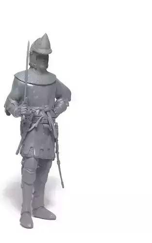Medieval knight open bacinet version