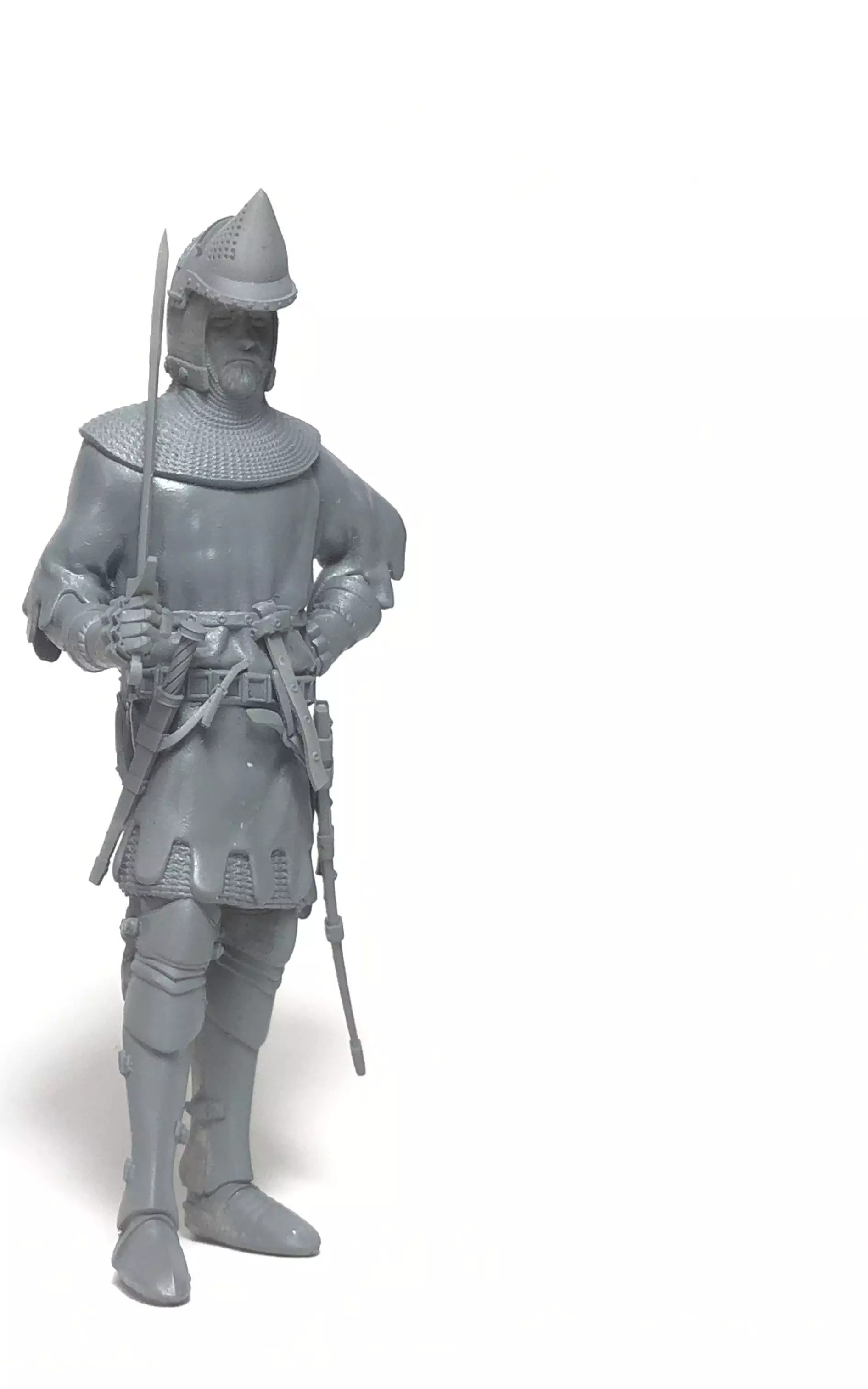Medieval knight open bacinet version 3D print model_0