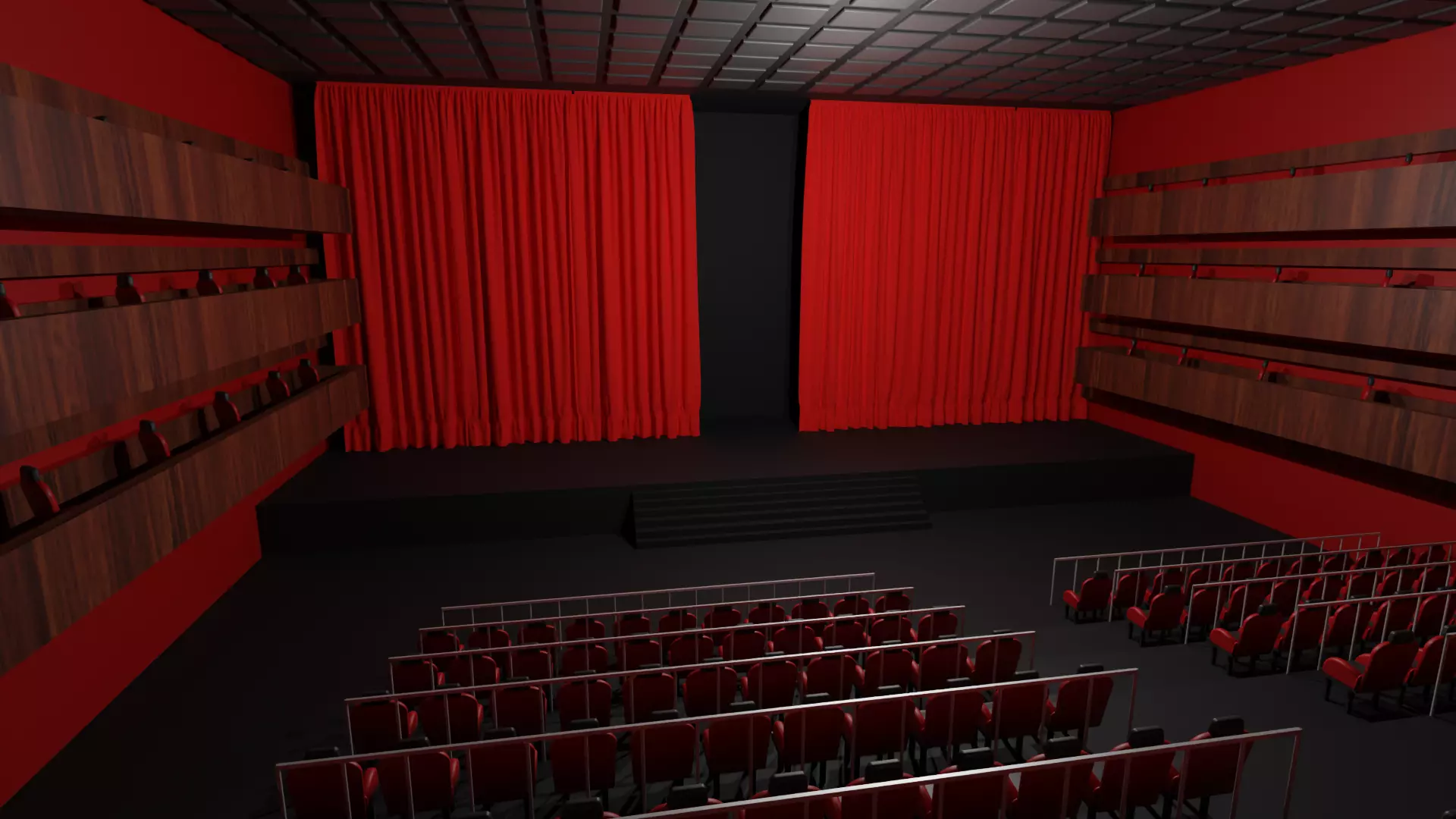 Theater Hall interior Low-poly 3D model