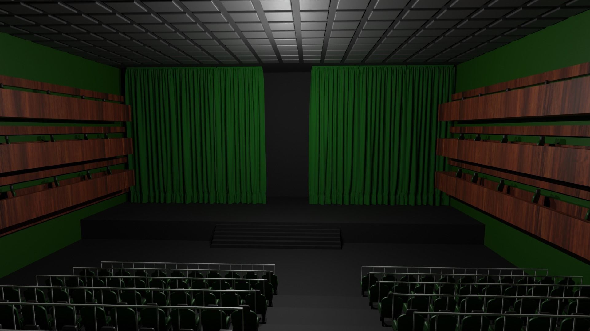 Theater Hall interior  Low-poly 3D model_6