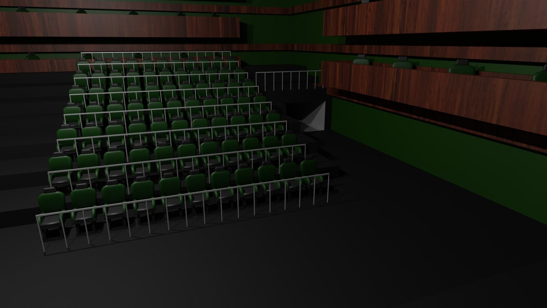 Theater Hall interior  Low-poly 3D model_3